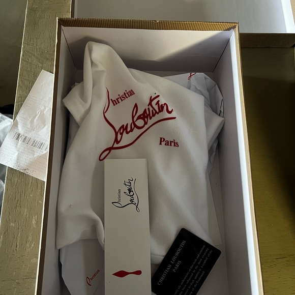 Christian Louboutin White Bag with Red Logo
